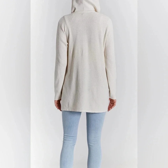 NWT Oat New York Women’s Long Sleeve Hooded Cardigan in Natural Cream - Picture 3 of 7
